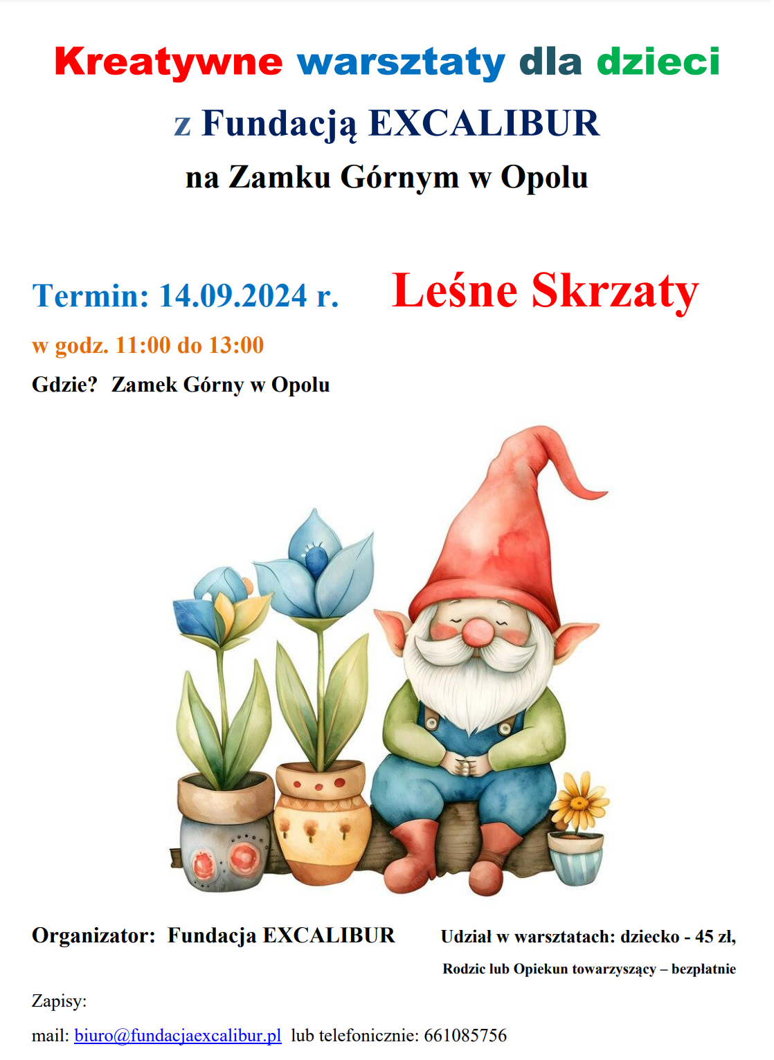 Zdjęcie przedstawiające: Leśne Skrzaty - Kreatywne warsztaty na Zamku Górnym w Opolu